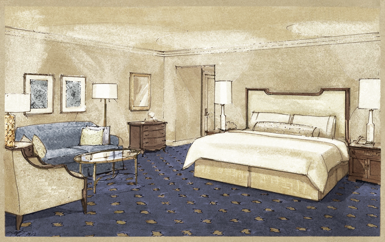 Rendering of Typical Guest Room